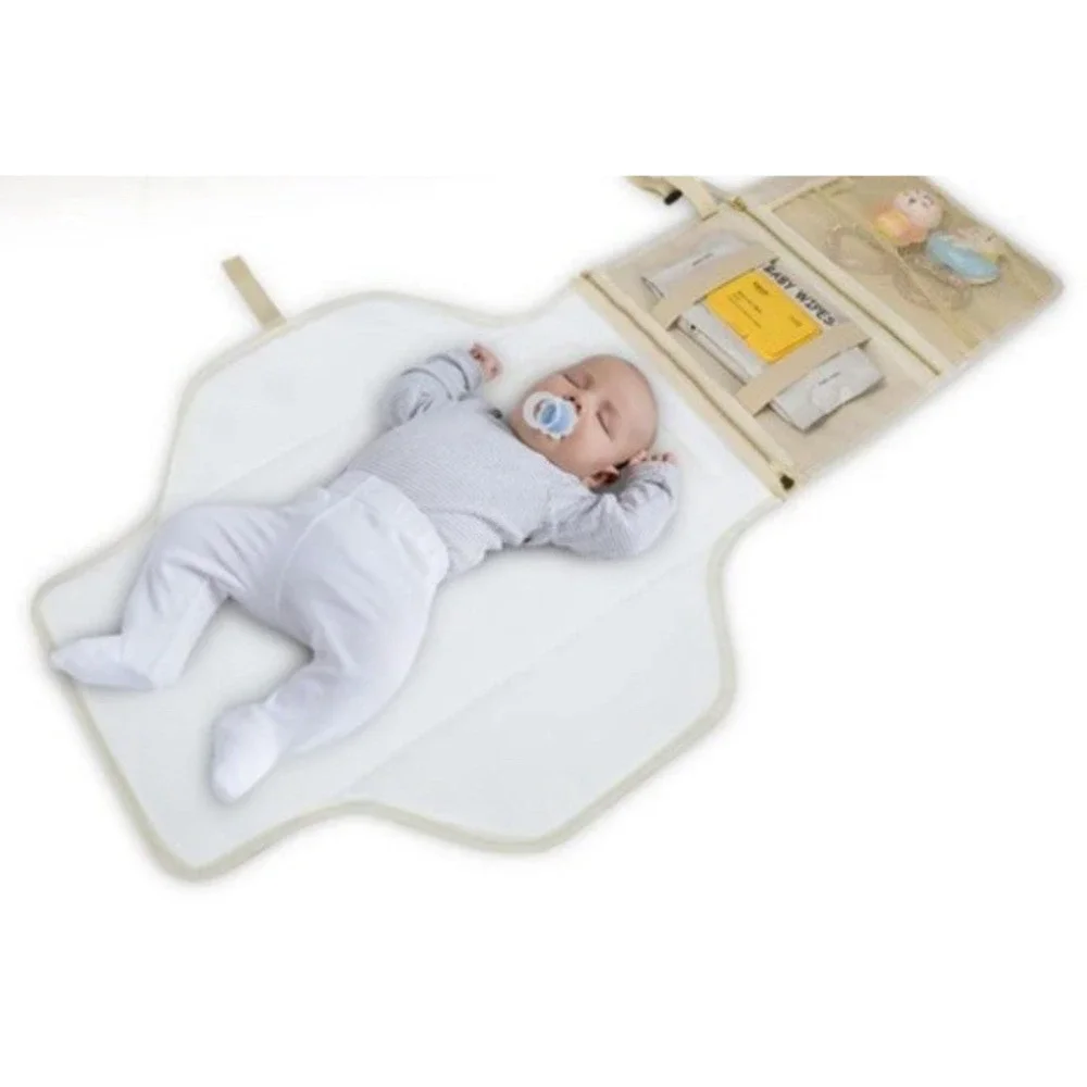 Zaveena Portable Diaper‎ Changing Pad Ivory Pockets Wristlet #52